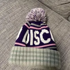 ニット帽　紫
