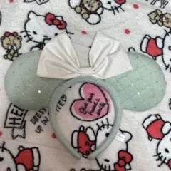 ミントグリーン ミニーマウス耳 カチューシャ