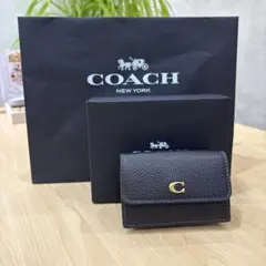 COACH ミニ トライフォールド ブラック 三つ折り財布