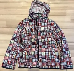 コンパクトブルゾン　多色チェック柄フード付きジャケット　登山　機内　上着　150
