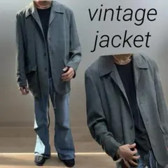 80s 90s ヴィンテージ　ジャケット　グレー　古着のサムネイル