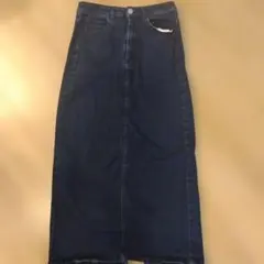 ラコレ　デニムタイトスカート　ロング　スリット　インディゴ　M