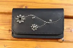 善*郎様 bizarre ビザール レザー三つ折り財布 シルバー925コンチョ付