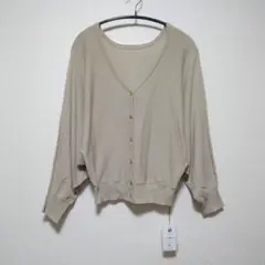 タグ付き オペークドットクリップ カーディガン UVケア ベージュ