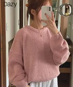 ピンク ニットセーター