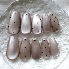 即購入OK！マグネットネイル❤︎ハートネイル❤︎ワンホンネイル❤︎韓国ネイル❤︎