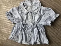 ピンクハウス　水色チェック柄フリルワンピース