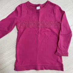 Carter's ピンク 長袖カットソー レース装飾付き