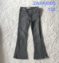 ZARA フレアブラックデニムパンツ　130