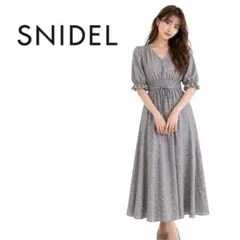 SNIDEL 水玉　パフスリーブ ロングワンピース