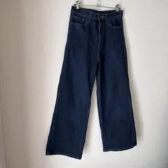 ユニクロ ハイライズ ワイド ストレート デニム ジーンズ 23