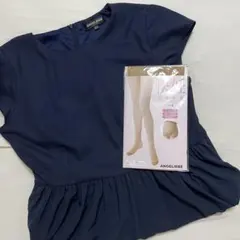 ANGELIEBE 産前産後マタニティワンピース 授乳口つき　ストッキング付き