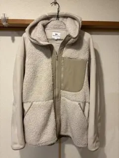 メ*6様 ユニクロ × ホワイトマウンテニアリング フリースパーカー アイボリー