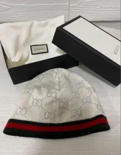 本日限定 GUCCI グッチ ニット帽 美品 GCスプリーム シェリーライン