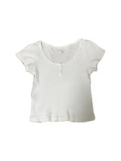 Brandy Melville ホワイト 半袖 ヘンリーネックのサムネイル