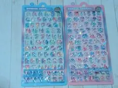 ボンボンドロップシール アルファベット・ひらがな レインボー 2種セット