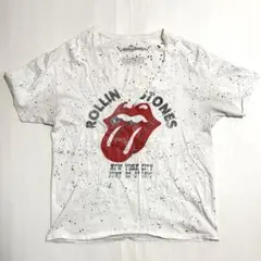 ローリングストーンズ リップス＆タン バンドTシャツ ペイント