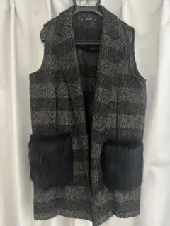 ZARA ファー付きジレ　ベスト