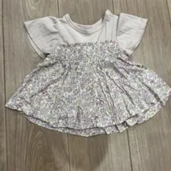 花柄フリル袖ベビートップス 70cm