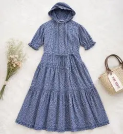 美品 ピンクハウス 花柄 ロングワンピース ピコフリル ティアード 段々