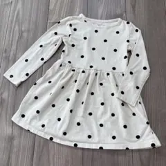 H&M 長袖 ティアードワンピース　ドット柄　2-4years サイズ100