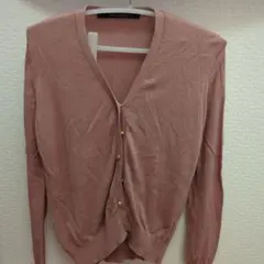 YECCA VECCA Vネックカーディガン ピンク