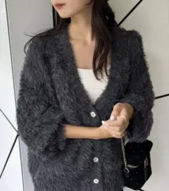 NICE CRAP グレー ボタン付きカーディガン