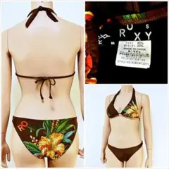 SE4-D41☆☆☆S ROXYロキシー ホルターネックビキニ ハイビスカス柄◎