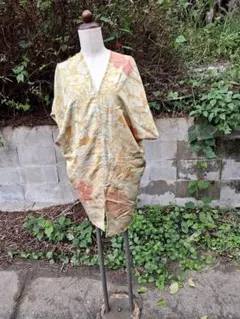 訪問着からの、ブイネックワンピース