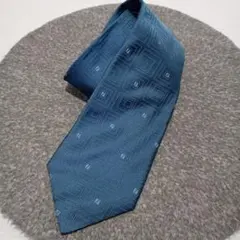 FENDI　総ズッカ柄　　SILK　ネクタイ　ブルーネイビー系　イタリア製