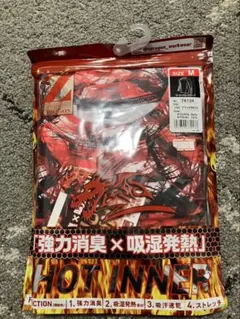 吸湿発熱 ローネックロングスリーブ M ブラックカモフラ