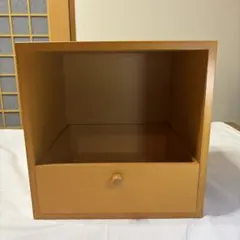 ベルメゾン 木製 引き出し付き オープンラック キューブ型 ナチュラル
