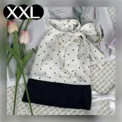 新品 XXL ドット柄 光沢 ホルターネック ワンピース 犬服 犬の服 大きめのサムネイル
