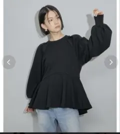 ADAM ET ROPE' FEMME  タックスリーブペプラムスウェット