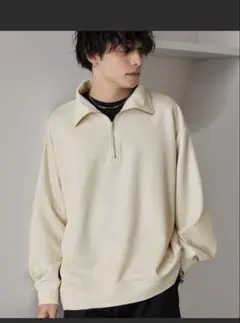 MONO-MART ハーフジップスウェット アイボリーのサムネイル
