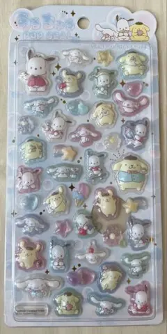 【正規品】うるちゅるポップシール　サンリオ　 プリン、シナモ、ポチャ　集合柄