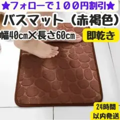 バスマット （赤褐色）幅40cm×長さ60cm トイレマット　風呂マット　足拭き