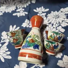 花柄徳利と杯のセット