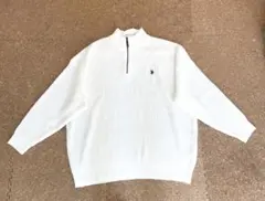U.S. POLO ASSN. 編みハーフジップセーター オフホワイトサイズL