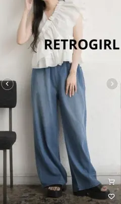 RETROGIRLイージーデニムパンツブルー