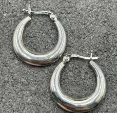 シルバー925 Silver プレーンフープピアス/軽研磨仕上げ/片耳