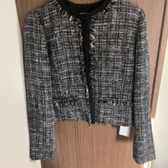 CLEAR IMPRESSION ノーカラーツイードジャケット サイズ2