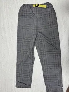 美品　プティマイン　petit main 140 グレー　チェックパンツ　秋冬