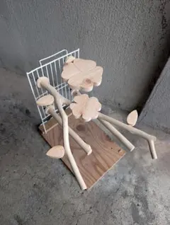 止まり木(M421)欅＋檜のステップ