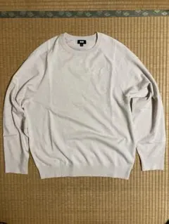 未使用品　ユニクロ　ウォシャブルクルーネックセーター　ライトグレー　サイズM