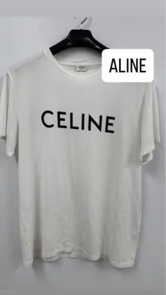 『値下げ』人気商品　CELINE ホワイト ロゴ Tシャツのサムネイル