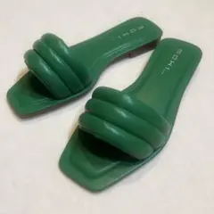 MOHI モヒ　サンダル【美品】　ミュール　フラット　グリーン　38のサムネイル