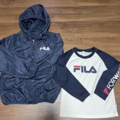 FILA 長袖パーカー ネイビー ホワイト　トップス　ジャージ　120 130