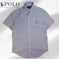POLO ラルフローレン 半袖 ボタンダウンシャツ チェック メンズ XS