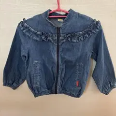 moujonjonデニムフリルジャケット110